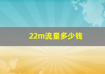 22m流量多少钱