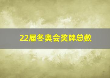 22届冬奥会奖牌总数