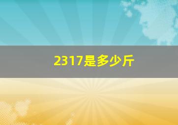 2317是多少斤