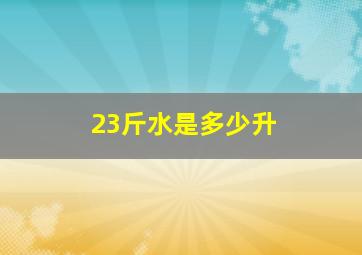 23斤水是多少升