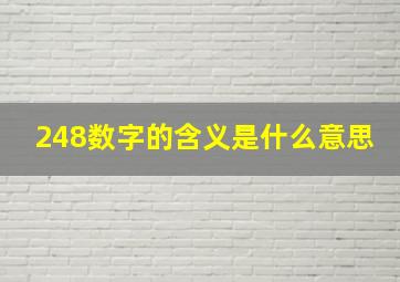 248数字的含义是什么意思