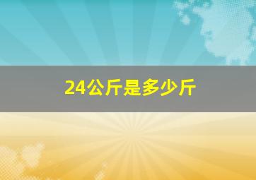 24公斤是多少斤