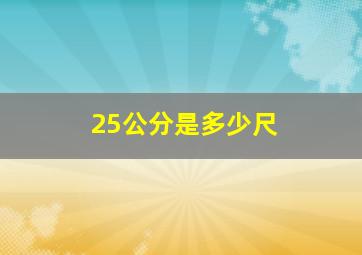 25公分是多少尺