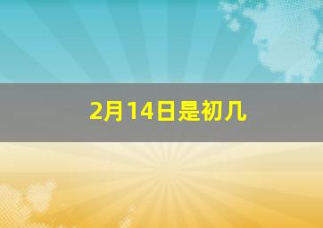 2月14日是初几