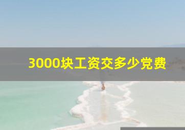 3000块工资交多少党费