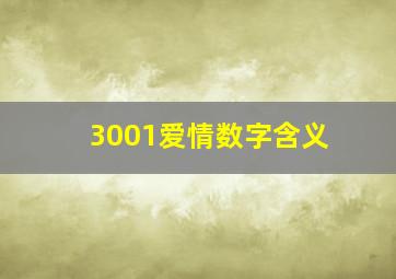 3001爱情数字含义