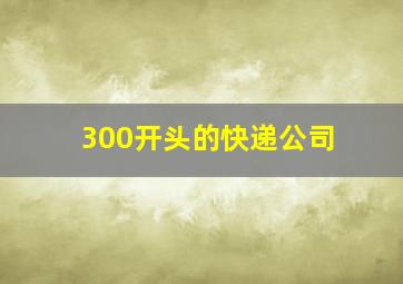 300开头的快递公司