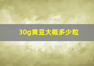 30g黄豆大概多少粒