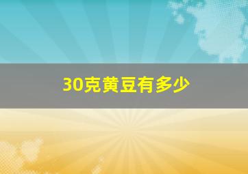 30克黄豆有多少