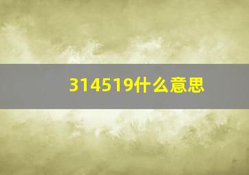 314519什么意思