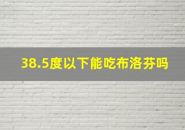 38.5度以下能吃布洛芬吗