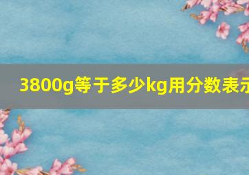 3800g等于多少kg用分数表示