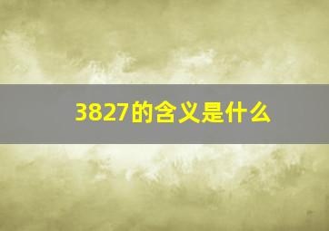 3827的含义是什么