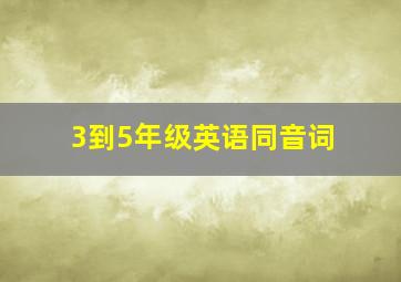 3到5年级英语同音词