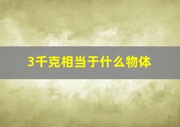 3千克相当于什么物体