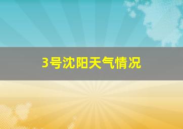 3号沈阳天气情况