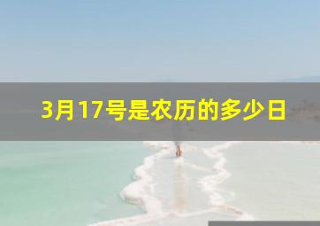 3月17号是农历的多少日