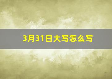 3月31日大写怎么写