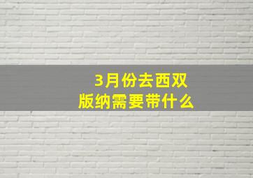 3月份去西双版纳需要带什么