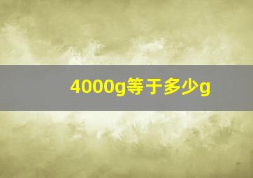 4000g等于多少g