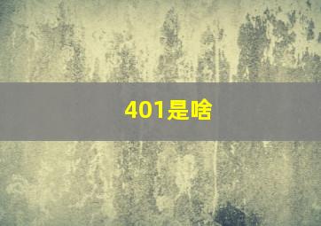 401是啥