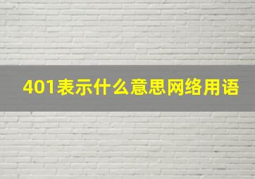 401表示什么意思网络用语