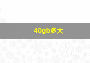 40gb多大