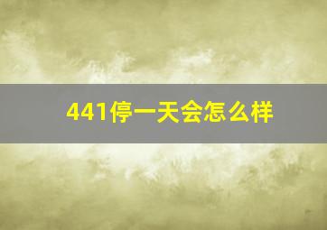 441停一天会怎么样