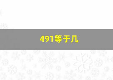 491等于几