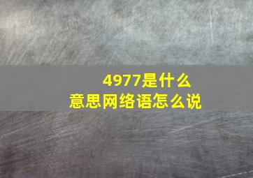 4977是什么意思网络语怎么说