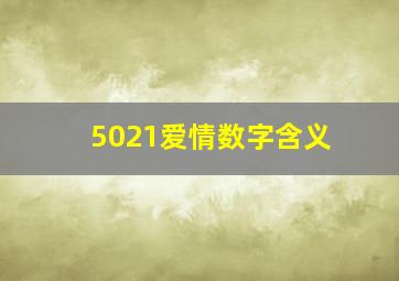 5021爱情数字含义