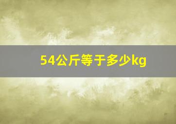 54公斤等于多少kg