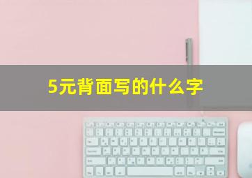 5元背面写的什么字