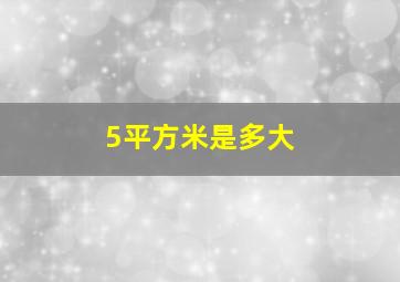 5平方米是多大