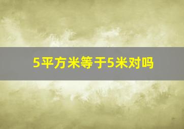 5平方米等于5米对吗