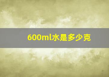 600ml水是多少克