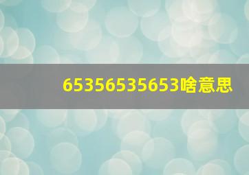 65356535653啥意思