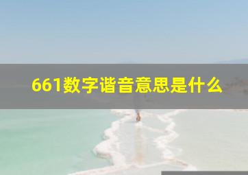 661数字谐音意思是什么