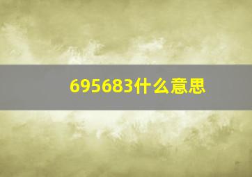 695683什么意思