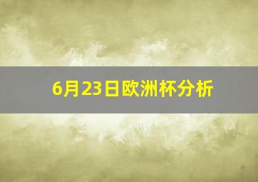 6月23日欧洲杯分析