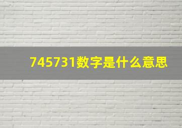 745731数字是什么意思