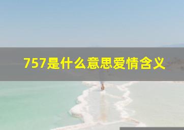 757是什么意思爱情含义