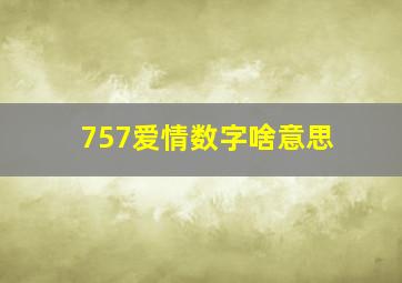 757爱情数字啥意思