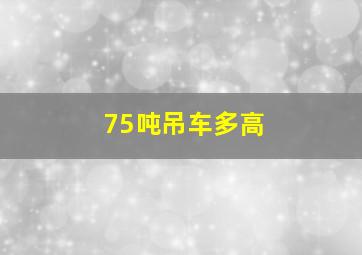 75吨吊车多高