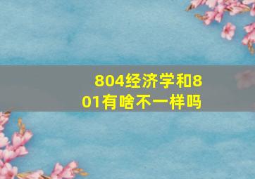 804经济学和801有啥不一样吗