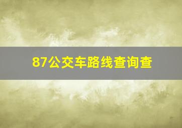 87公交车路线查询查