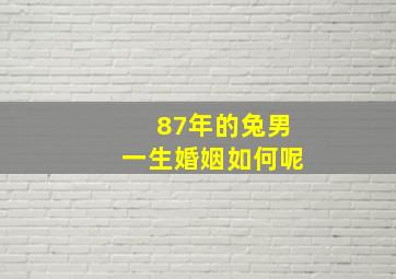 87年的兔男一生婚姻如何呢