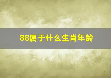 88属于什么生肖年龄