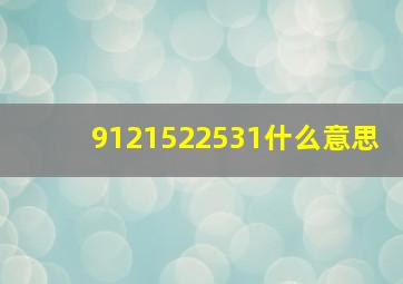 9121522531什么意思