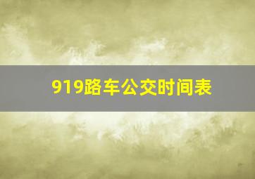 919路车公交时间表